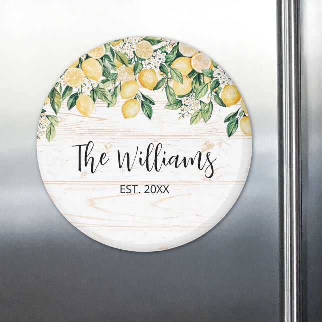 Imã Árvore de Limão Amarelo Monogramada em Madeira Bra (In situ)