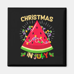 Imã Árvore de Melancia Natal Engraçado em Julho Praia