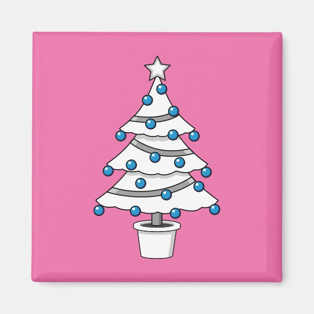 Imã Árvore de Natal Branco (Frente)