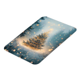 Ímã Árvore de Natal da Floresta Mágica de Inverno Neva