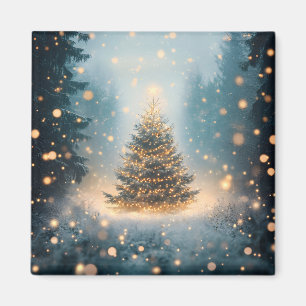 Imã Árvore de Natal da Floresta Mágica de Inverno Neva
