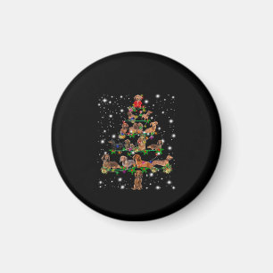Imã Árvore De Natal Dachshund Coberta Por Lâmpada De