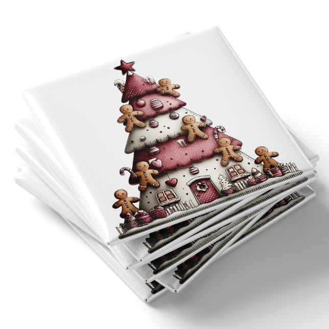 Imã Árvore de Natal de Biscoito de Gengibre | Ímã de N (Gingerbread Christmas Tree | Christmas Magnet by PiggyPrint Sticker. by PiggyPrint Sticker. )