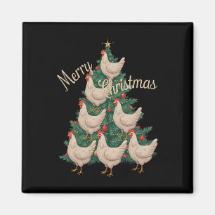 Imã Árvore de Natal de Frango Engraçado Frangos Árvore