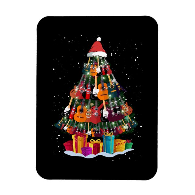 Ímã Árvore de Natal de Guitarra Divertida  (Vertical)