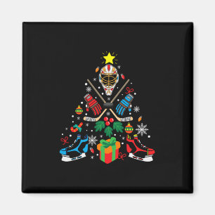 Imã Árvore de Natal de Hóquei em Gelo Merry Xmas