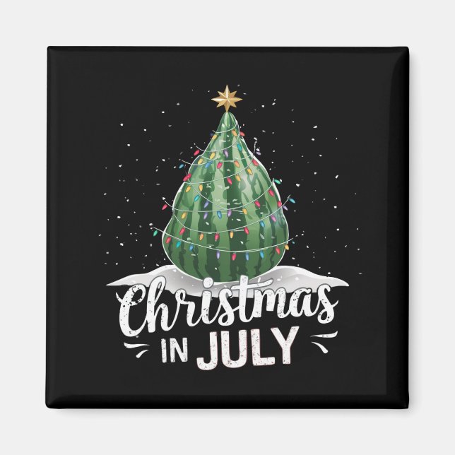 Imã Árvore de Natal de Melancia Natal em Julho Verão (Frente)
