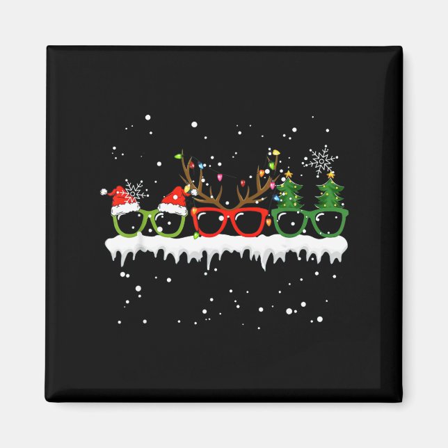 Imã Árvore de Natal de Optometrista Fantasia de Papai  (Frente)