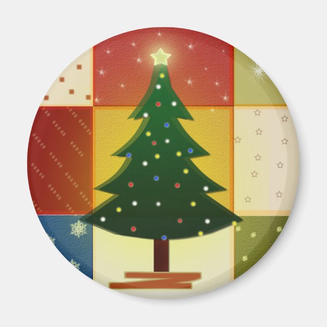 Imã Árvore de Natal de Patches (Frente)