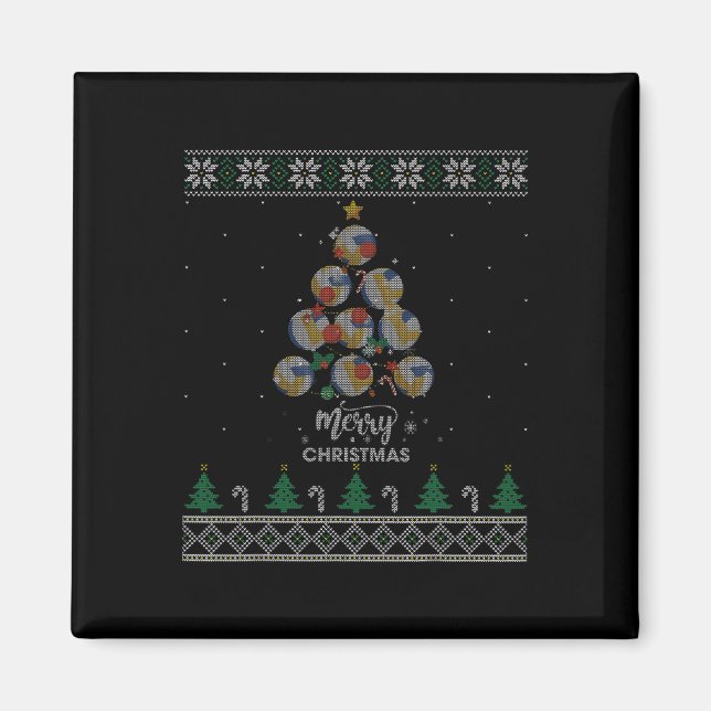 Imã Árvore De Natal De Voleibol Presente Para Voleibol (Frente)
