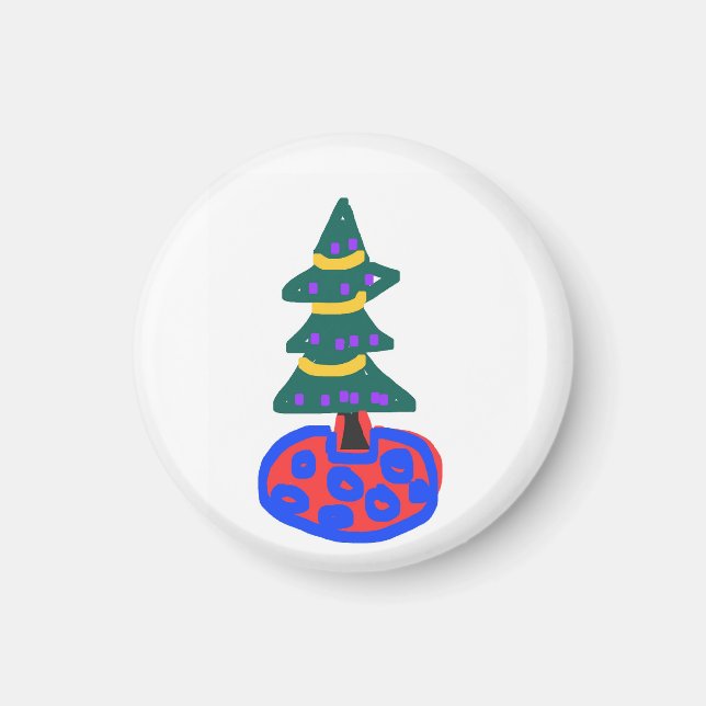 Imã Árvore de Natal Divertida (Frente)