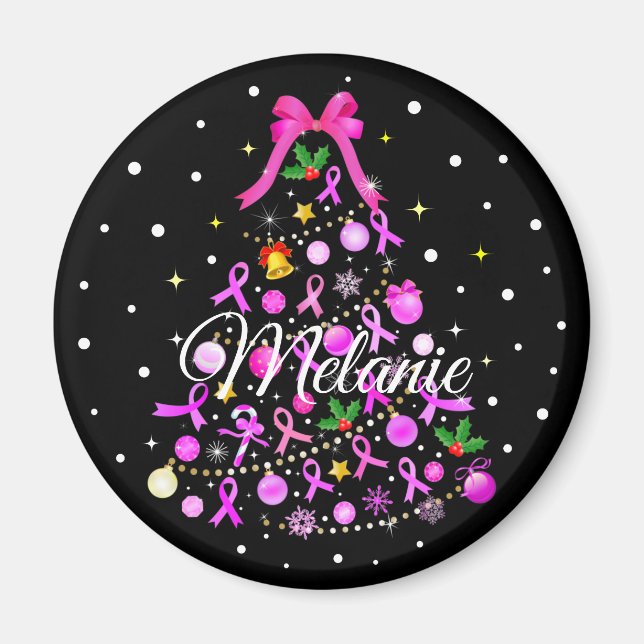 Imã Árvore de Natal do Cancer da Mama (Frente)