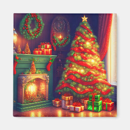 Imã Árvore de Natal do estilo Vintage tradicional