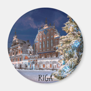 Imã Árvore de Natal e Casa dos Cabeças Negras em Riga 
