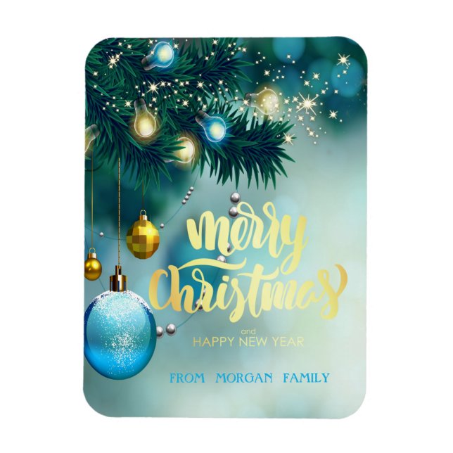 Ímã Árvore de Natal Elegante, Bolas, Estrelas Feriado (Vertical)