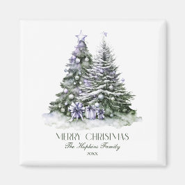 Imã Árvore de Natal Elegante Watercolor