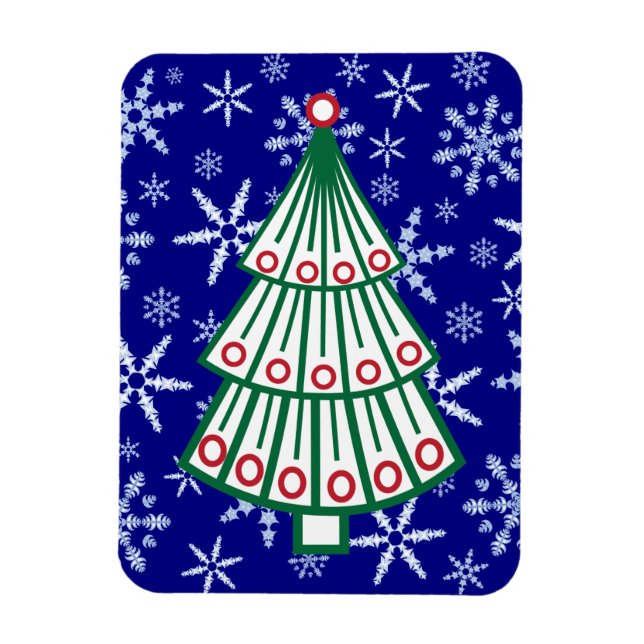 Ímã Árvore de Natal em Snowflake Blizzard (Vertical)