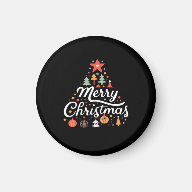 Imã Árvore de Natal Feliz Natal Clássico (Frente)