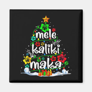 Imã Árvore de Natal Floral Havaiana Mele Kalikimaka Tr