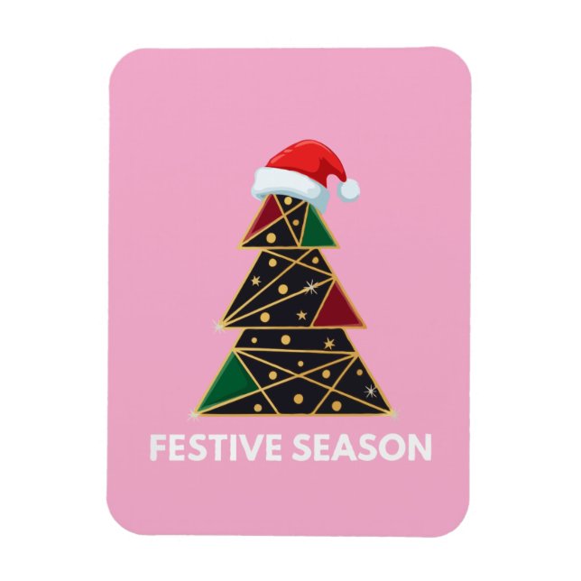 Ímã Árvore de Natal Geométrica Moderna e Elegante | Fe (Vertical)