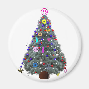 Imã Árvore de Natal Groovy do Hippie