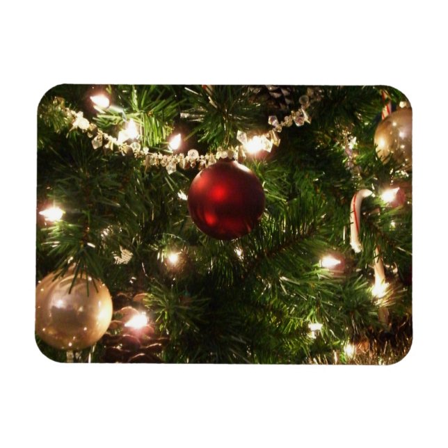 Ímã Árvore de Natal I Feriado Verde Bonito e Vermelho (Horizontal)