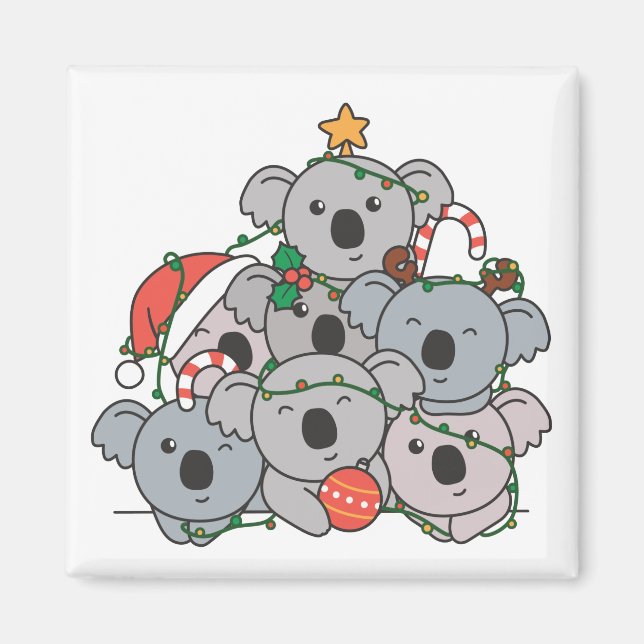 Imã Árvore de Natal Koala Engraçado Magneta de Natal A (Frente)