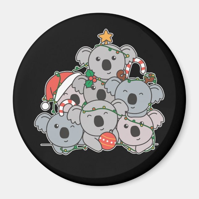 Imã Árvore de Natal Koala Engraçado Magneta de Natal A (Frente)