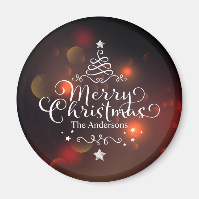 Imã Árvore de Natal Merry Personalizada | Magnet (Frente)