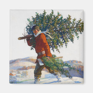 Imã Árvore de Natal   N.C. Wyeth