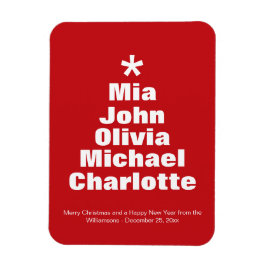 Ímã Árvore de Natal - nomes brancos e personalizados m