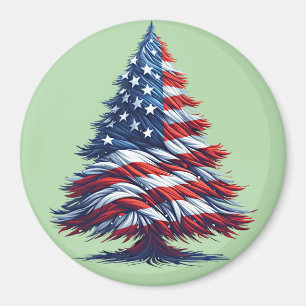 Imã Árvore de Natal Patriótica americana