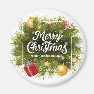 Imã Árvore de Natal Personalizada Elegante Magnet