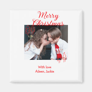 Imã Árvore de Natal retrô Natal crianças foto na