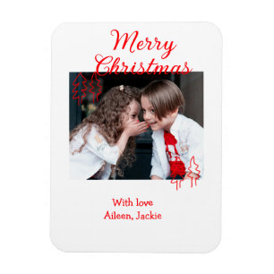 Ímã Árvore de Natal retrô Natal crianças foto na