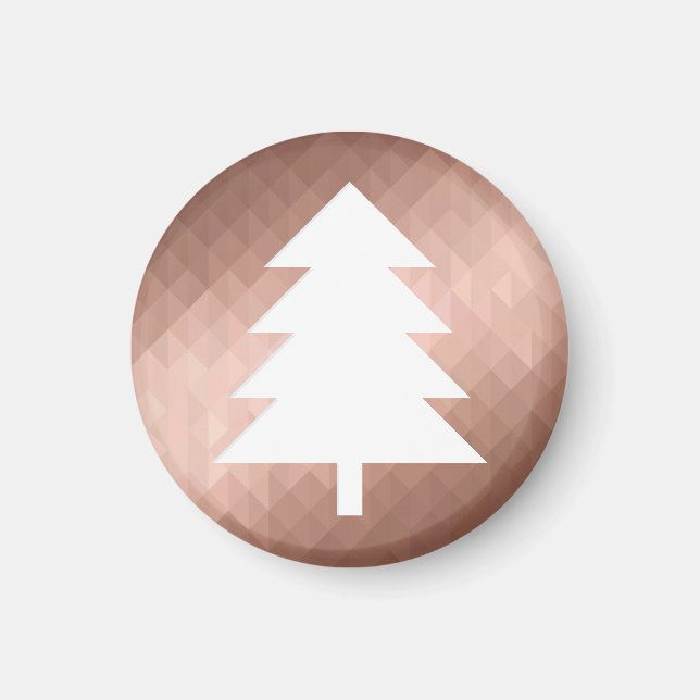 Imã Árvore de natal rosa de ouro mínimo (Frente)