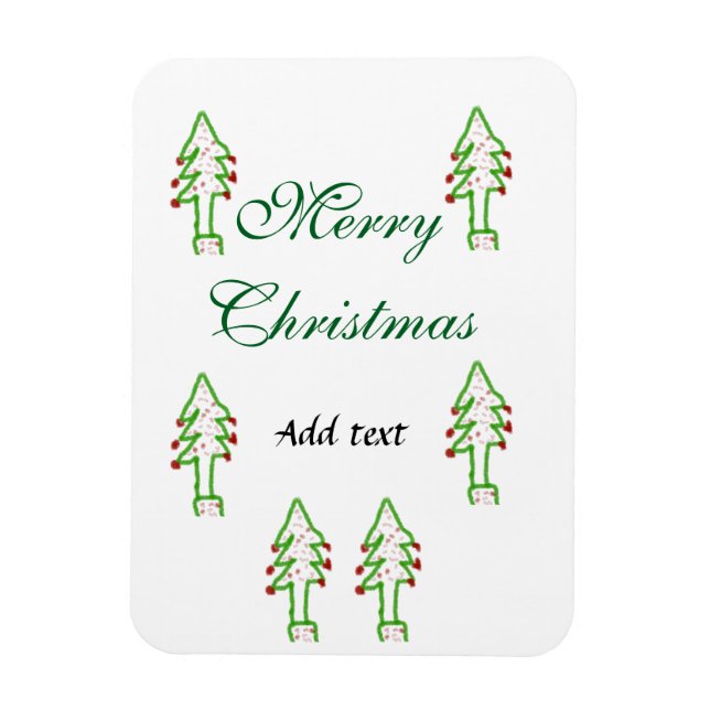 Ímã Árvore de Natal verde cereja vermelha alegria Nata (Vertical)