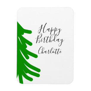 Ímã Árvore de Natal verde feliz aniversário Dezembro i