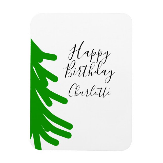 Ímã Árvore de Natal verde feliz aniversário Dezembro i (Vertical)