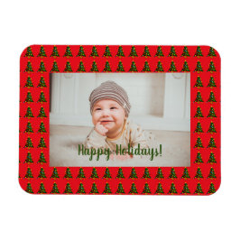 Ímã Árvore de Natal Verde-Vermelho Personalizada