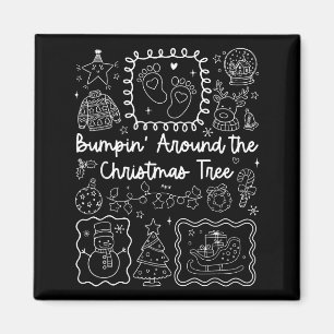 Imã Árvore de Natal Vintage Anúncio de Gravidez de Nat