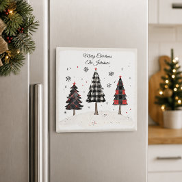 Imã Árvore de Natal Xadrez Personalizada com Nome da F