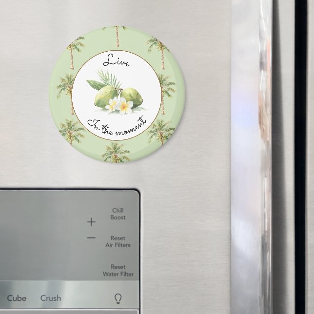 Imã Árvore de Palmeira Tropical Verde Flores de Plumer (In Situ (Fridge))