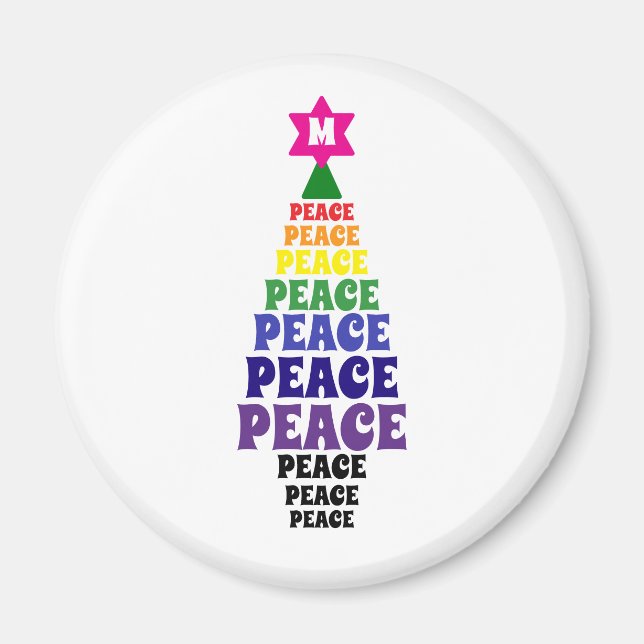 Imã Árvore de Paz do Arco-íris Cura para Natal Adicion (Frente)