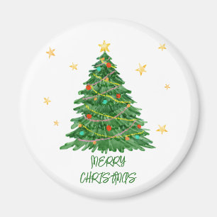 Imã Árvore de presentes de aquarela Magneta de Natal M