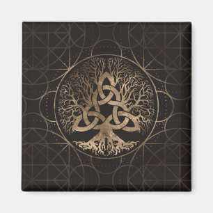 Imã Árvore de vida - Yggdrasil com Triquetra