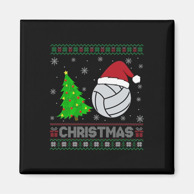 Imã Árvore de Voleibol Iluminação Feia de Natal Suor (Frente)