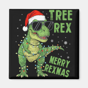 Imã Árvore Divertida Rex Natal Dinossauro Chapéu de Pa
