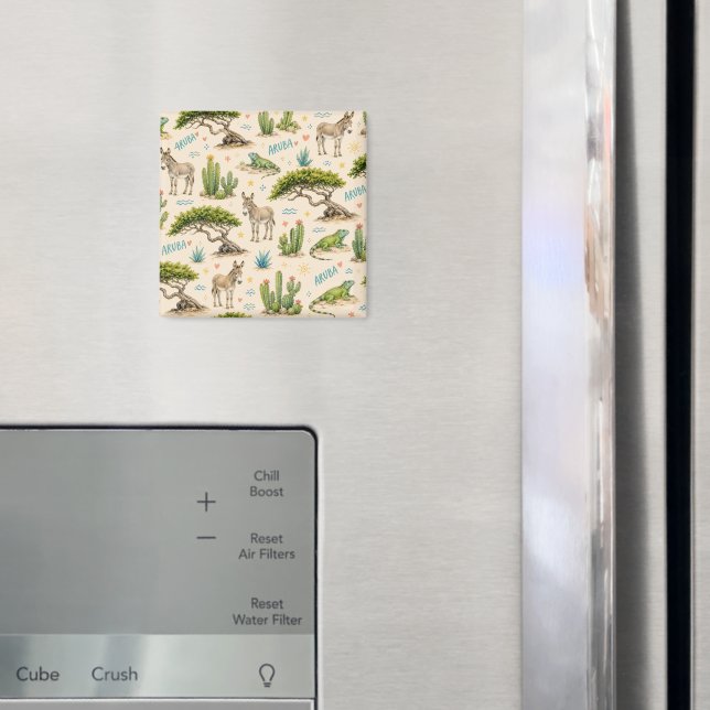 Imã Árvore divi de Aruba, burro, iguana, cacto (In Situ (Fridge))