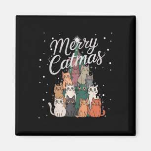 Imã Árvore do Cat Xmas Cats Casado de Natal Catmas